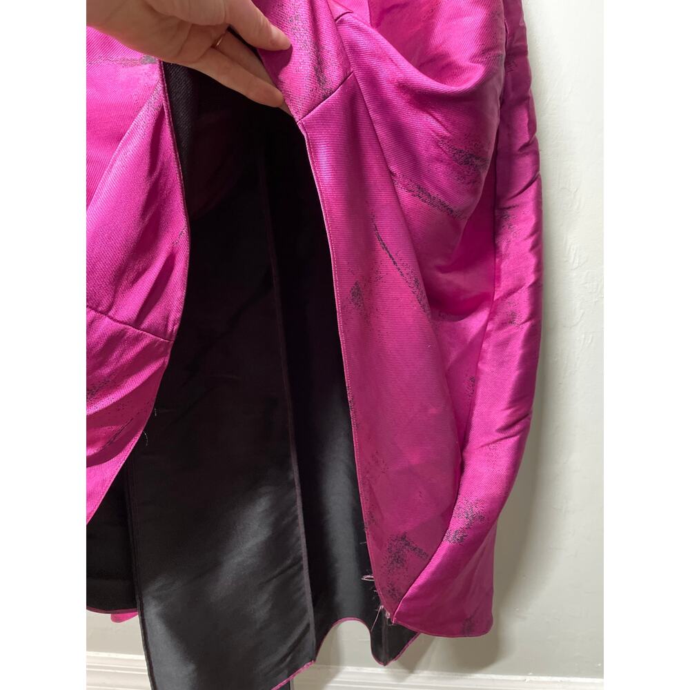 Sachin & Babi Noir Agyness Dress Womens 4 Pink Black Hi-Lo Off The Shoulder Gown - Picture 6 of 8